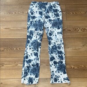 Tinseltown Blue and White Tie-Dye Flare Jeans